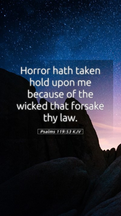 Picture 05 - Psalms 119:53 KJV Mobile Phone Wallpaper - Horror hath taken hold upon me because of the - Mobile Bible Verse Wallpaper