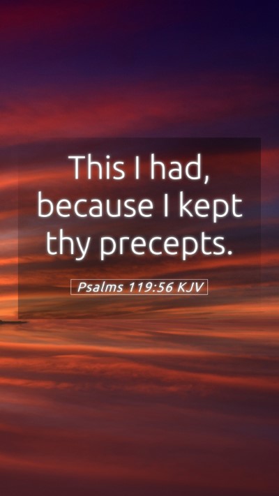 Picture 05 - Psalms 119:56 KJV Mobile Phone Wallpaper - This I had, because I kept thy - Mobile Bible Verse Wallpaper