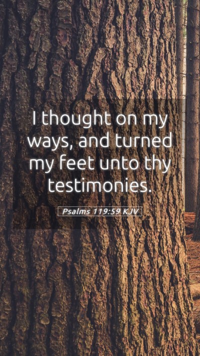 Picture 05 - Psalms 119:59 KJV Mobile Phone Wallpaper - I thought on my ways, and turned my feet unto thy - Mobile Bible Verse Wallpaper