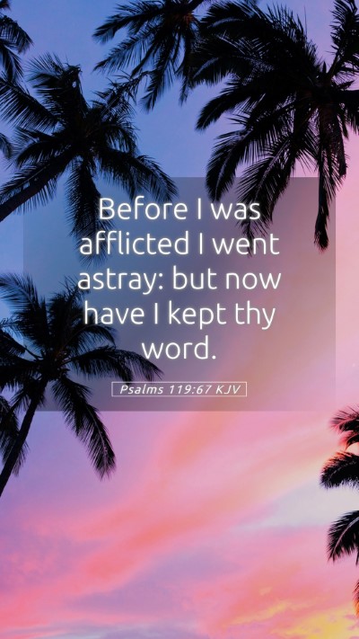 Picture 05 - Psalms 119:67 KJV Mobile Phone Wallpaper - Before I was afflicted I went astray: but now - Mobile Bible Verse Wallpaper