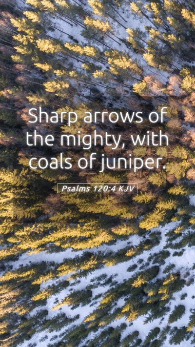 Picture 05 - Psalms 120:4 KJV Mobile Phone Wallpaper - Sharp arrows of the mighty, with coals of - Mobile Bible Verse Wallpaper