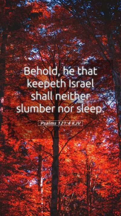 Picture 05 - Psalms 121:4 KJV Mobile Phone Wallpaper - Behold, he that keepeth Israel shall neither - Mobile Bible Verse Wallpaper