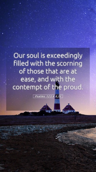 Picture 05 - Psalms 123:4 KJV Mobile Phone Wallpaper - Our soul is exceedingly filled with the scorning - Mobile Bible Verse Wallpaper