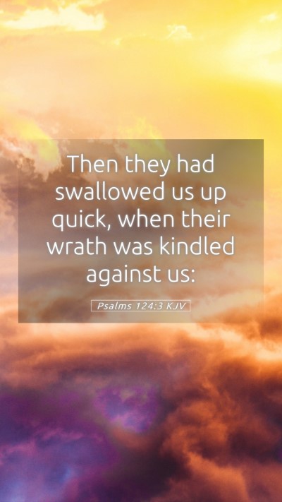 Picture 05 - Psalms 124:3 KJV Mobile Phone Wallpaper - Then they had swallowed us up quick, when their - Mobile Bible Verse Wallpaper