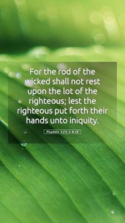 Picture 05 - Psalms 125:3 KJV Mobile Phone Wallpaper - For the rod of the wicked shall not rest upon the - Mobile Bible Verse Wallpaper