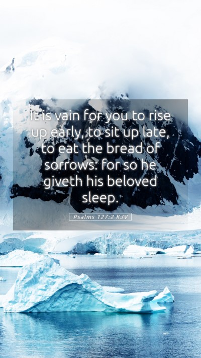 Picture 05 - Psalms 127:2 KJV Mobile Phone Wallpaper - It is vain for you to rise up early, to sit up - Mobile Bible Verse Wallpaper