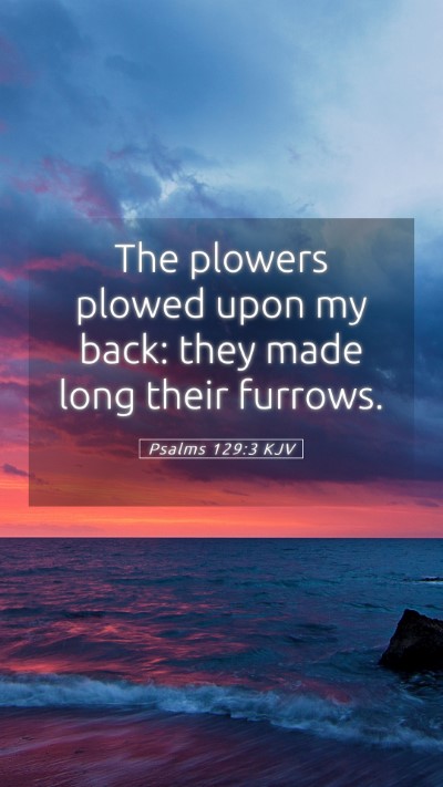 Picture 05 - Psalms 129:3 KJV Mobile Phone Wallpaper - The plowers plowed upon my back: they made long - Mobile Bible Verse Wallpaper
