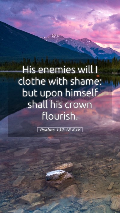 Picture 05 - Psalms 132:18 KJV Mobile Phone Wallpaper - His enemies will I clothe with shame: but upon - Mobile Bible Verse Wallpaper