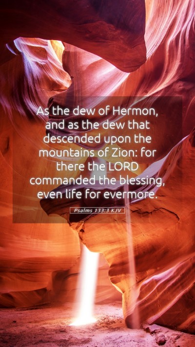 Picture 05 - Psalms 133:3 KJV Mobile Phone Wallpaper - As the dew of Hermon, and as the dew that - Mobile Bible Verse Wallpaper
