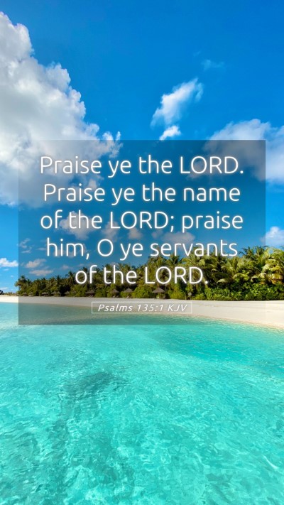 Picture 05 - Psalms 135:1 KJV Mobile Phone Wallpaper - Praise ye the LORD. Praise ye the name of the - Mobile Bible Verse Wallpaper
