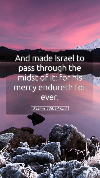 Picture 05 - Psalms 136:14 KJV Mobile Phone Wallpaper - And made Israel to pass through the midst of it: - Mobile Bible Verse Wallpaper