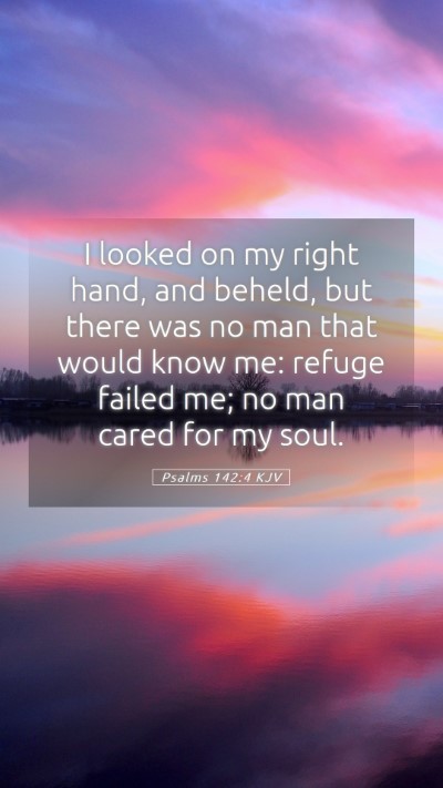 Picture 05 - Psalms 142:4 KJV Mobile Phone Wallpaper - I looked on my right hand, and beheld, but there - Mobile Bible Verse Wallpaper
