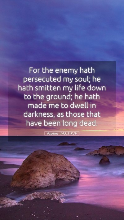 Picture 05 - Psalms 143:3 KJV Mobile Phone Wallpaper - For the enemy hath persecuted my soul; he hath - Mobile Bible Verse Wallpaper