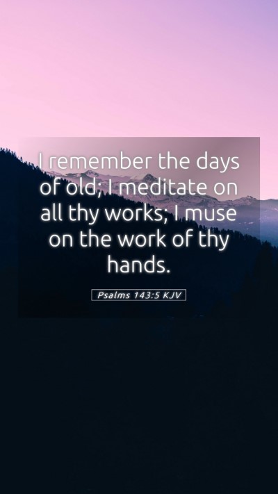Picture 05 - Psalms 143:5 KJV Mobile Phone Wallpaper - I remember the days of old; I meditate on all thy - Mobile Bible Verse Wallpaper