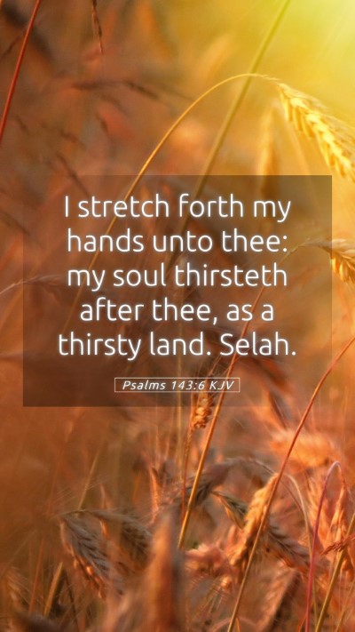 Picture 05 - Psalms 143:6 KJV Mobile Phone Wallpaper - I stretch forth my hands unto thee: my soul - Mobile Bible Verse Wallpaper