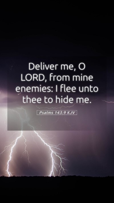 Picture 05 - Psalms 143:9 KJV Mobile Phone Wallpaper - Deliver me, O LORD, from mine enemies: I flee - Mobile Bible Verse Wallpaper