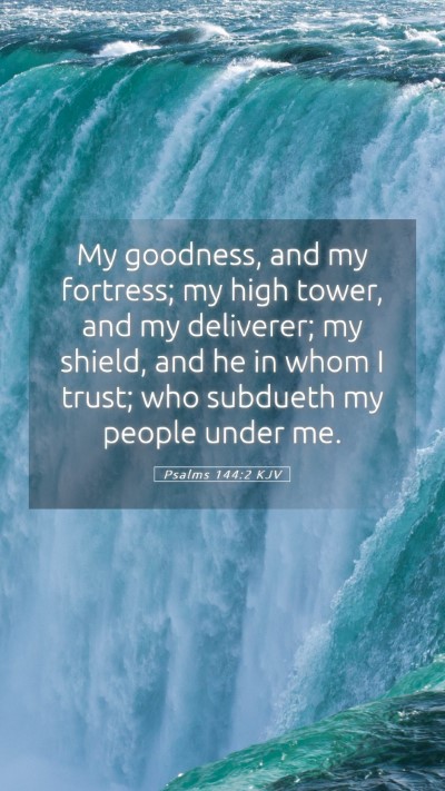 Picture 05 - Psalms 144:2 KJV Mobile Phone Wallpaper - My goodness, and my fortress; my high tower, and - Mobile Bible Verse Wallpaper
