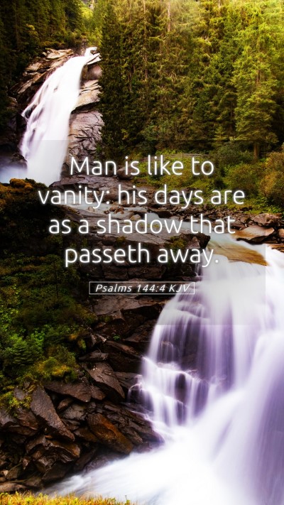 Picture 05 - Psalms 144:4 KJV Mobile Phone Wallpaper - Man is like to vanity: his days are as a shadow - Mobile Bible Verse Wallpaper