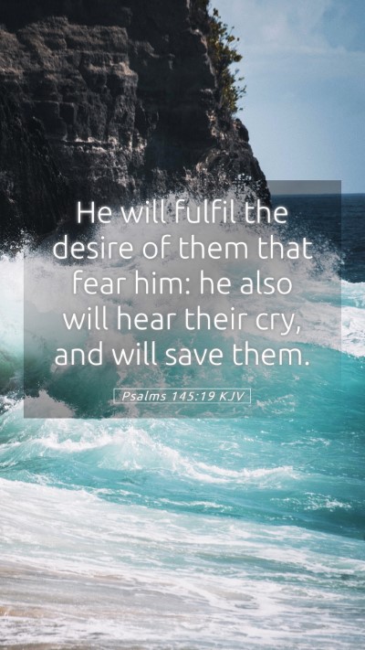 Picture 05 - Psalms 145:19 KJV Mobile Phone Wallpaper - He will fulfil the desire of them that fear him: - Mobile Bible Verse Wallpaper