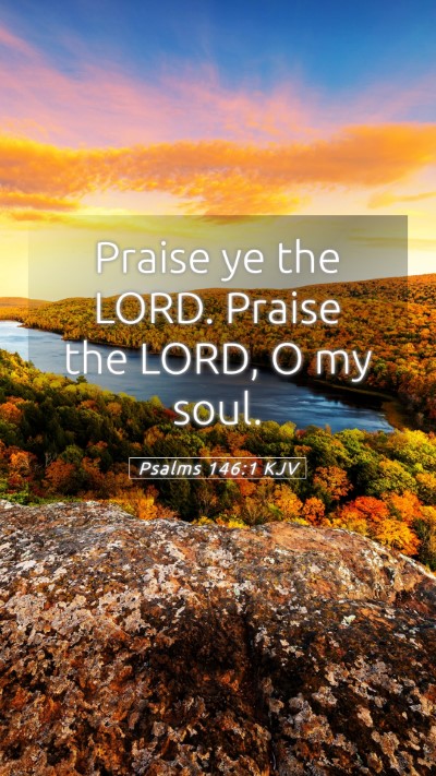 Picture 05 - Psalms 146:1 KJV Mobile Phone Wallpaper - Praise ye the LORD. Praise the LORD, O my - Mobile Bible Verse Wallpaper