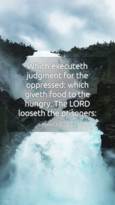 Picture 05 - Psalms 146:7 KJV Mobile Phone Wallpaper - Which executeth judgment for the oppressed: which - Mobile Bible Verse Wallpaper