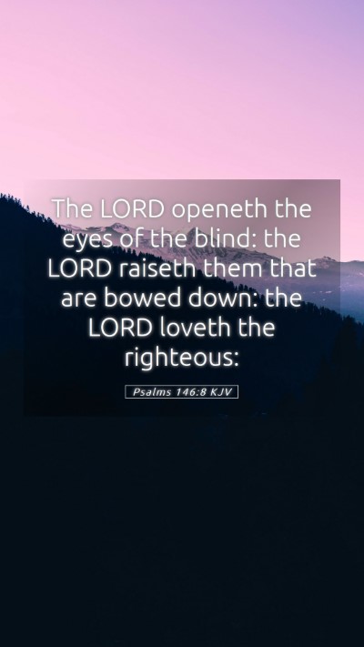 Picture 05 - Psalms 146:8 KJV Mobile Phone Wallpaper - The LORD openeth the eyes of the blind: the LORD - Mobile Bible Verse Wallpaper