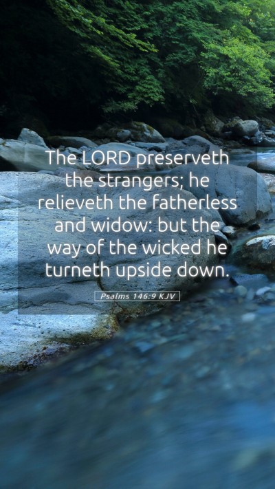 Picture 05 - Psalms 146:9 KJV Mobile Phone Wallpaper - The LORD preserveth the strangers; he relieveth - Mobile Bible Verse Wallpaper
