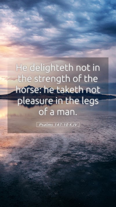 Picture 05 - Psalms 147:10 KJV Mobile Phone Wallpaper - He delighteth not in the strength of the horse: - Mobile Bible Verse Wallpaper
