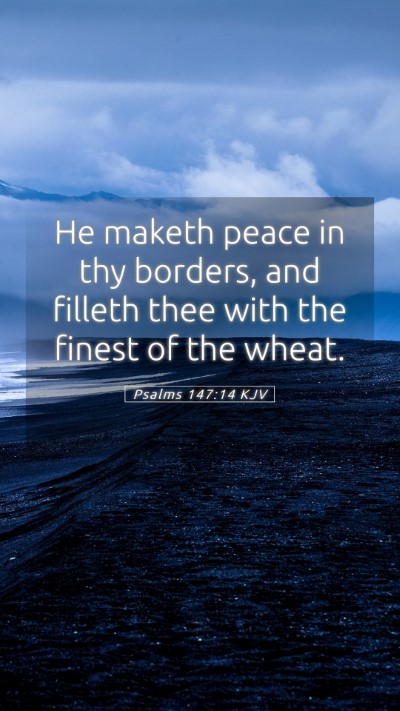 Picture 05 - Psalms 147:14 KJV Mobile Phone Wallpaper - He maketh peace in thy borders, and filleth thee - Mobile Bible Verse Wallpaper