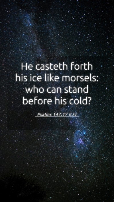 Picture 05 - Psalms 147:17 KJV Mobile Phone Wallpaper - He casteth forth his ice like morsels: who can - Mobile Bible Verse Wallpaper