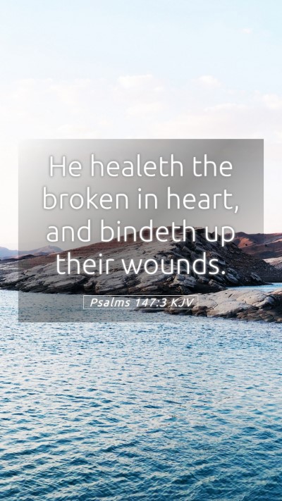 Picture 05 - Psalms 147:3 KJV Mobile Phone Wallpaper - He healeth the broken in heart, and bindeth up - Mobile Bible Verse Wallpaper