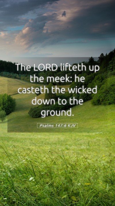 Picture 05 - Psalms 147:6 KJV Mobile Phone Wallpaper - The LORD lifteth up the meek: he casteth the - Mobile Bible Verse Wallpaper