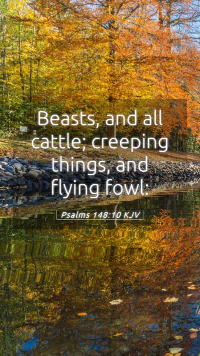 Picture 05 - Psalms 148:10 KJV Mobile Phone Wallpaper - Beasts, and all cattle; creeping things, and - Mobile Bible Verse Wallpaper