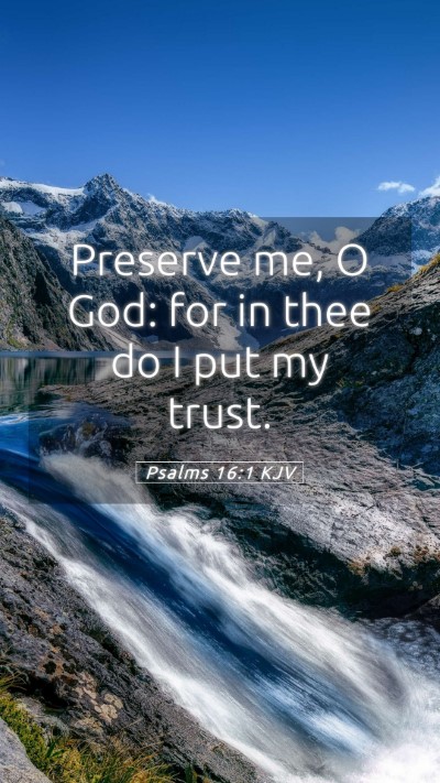 Picture 05 - Psalms 16:1 KJV Mobile Phone Wallpaper - Preserve me, O God: for in thee do I put my - Mobile Bible Verse Wallpaper