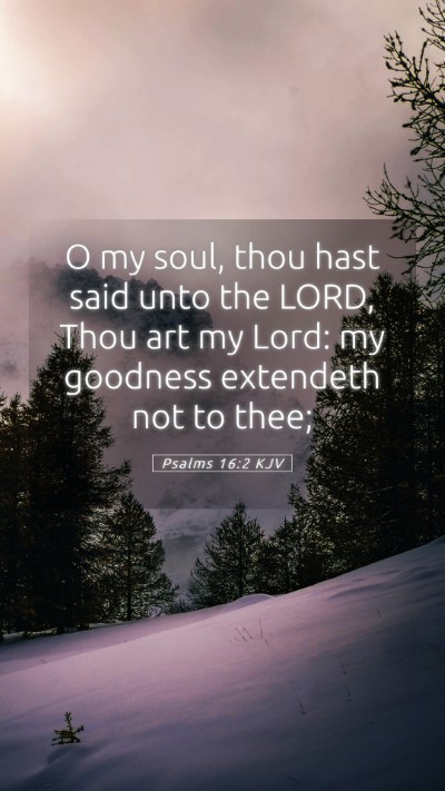 Picture 05 - Psalms 16:2 KJV Mobile Phone Wallpaper - O my soul, thou hast said unto the LORD, Thou art - Mobile Bible Verse Wallpaper