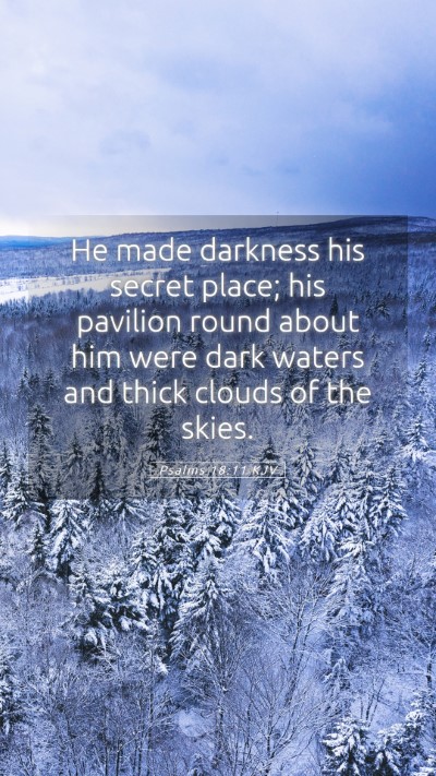 Picture 05 - Psalms 18:11 KJV Mobile Phone Wallpaper - He made darkness his secret place; his pavilion - Mobile Bible Verse Wallpaper