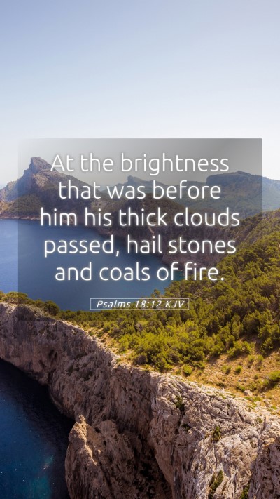 Picture 05 - Psalms 18:12 KJV Mobile Phone Wallpaper - At the brightness that was before him his thick - Mobile Bible Verse Wallpaper
