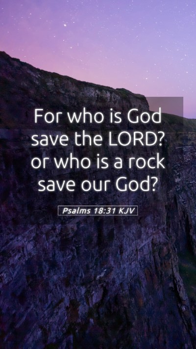Picture 05 - Psalms 18:31 KJV Mobile Phone Wallpaper - For who is God save the LORD? or who is a rock - Mobile Bible Verse Wallpaper