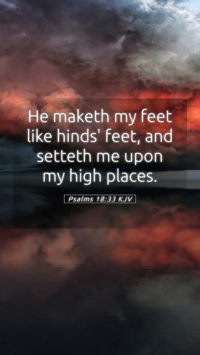 Picture 05 - Psalms 18:33 KJV Mobile Phone Wallpaper - He maketh my feet like hinds' feet, and setteth - Mobile Bible Verse Wallpaper