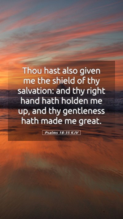 Picture 05 - Psalms 18:35 KJV Mobile Phone Wallpaper - Thou hast also given me the shield of thy - Mobile Bible Verse Wallpaper
