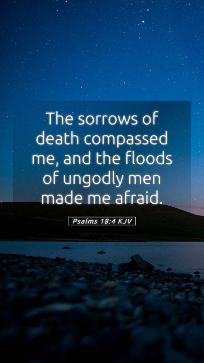 Picture 05 - Psalms 18:4 KJV Mobile Phone Wallpaper - The sorrows of death compassed me, and the floods - Mobile Bible Verse Wallpaper