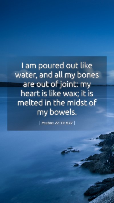 Picture 05 - Psalms 22:14 KJV Mobile Phone Wallpaper - I am poured out like water, and all my bones are - Mobile Bible Verse Wallpaper