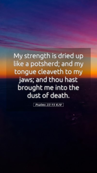 Picture 05 - Psalms 22:15 KJV Mobile Phone Wallpaper - My strength is dried up like a potsherd; and my - Mobile Bible Verse Wallpaper