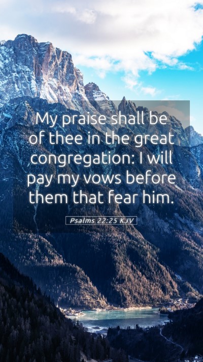 Picture 05 - Psalms 22:25 KJV Mobile Phone Wallpaper - My praise shall be of thee in the great - Mobile Bible Verse Wallpaper