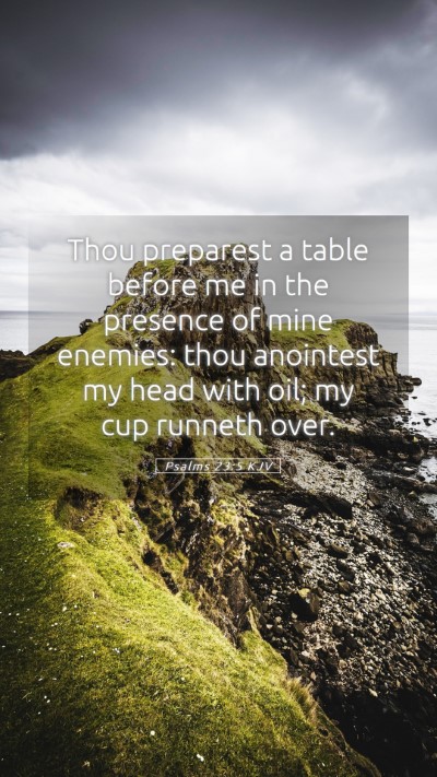 Picture 05 - Psalms 23:5 KJV Mobile Phone Wallpaper - Thou preparest a table before me in the presence - Mobile Bible Verse Wallpaper