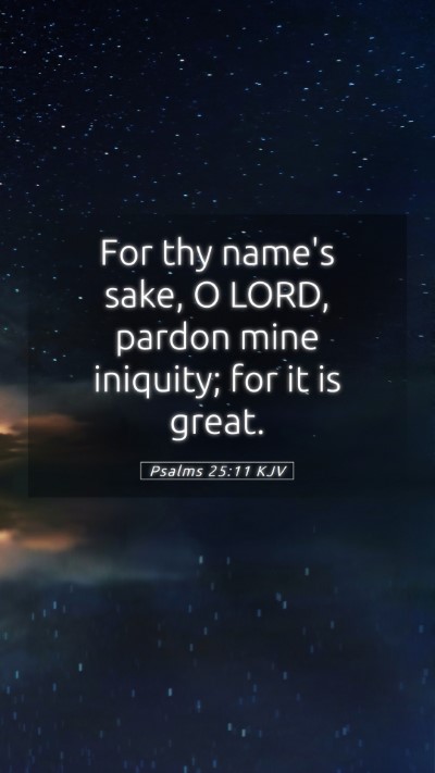 Picture 05 - Psalms 25:11 KJV Mobile Phone Wallpaper - For thy name's sake, O LORD, pardon mine - Mobile Bible Verse Wallpaper
