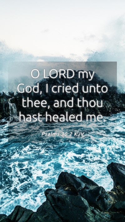 Picture 05 - Psalms 30:2 KJV Mobile Phone Wallpaper - O LORD my God, I cried unto thee, and thou hast - Mobile Bible Verse Wallpaper