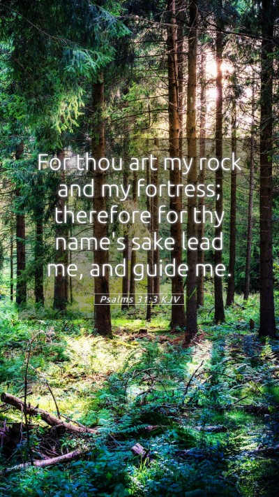 Picture 05 - Psalms 31:3 KJV Mobile Phone Wallpaper - For thou art my rock and my fortress; therefore - Mobile Bible Verse Wallpaper