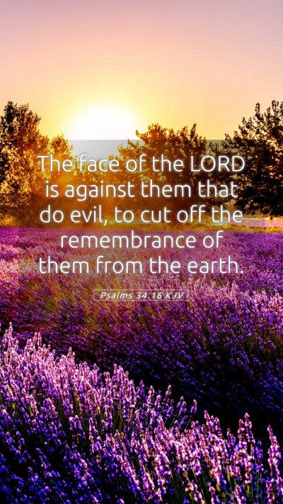 Picture 05 - Psalms 34:16 KJV Mobile Phone Wallpaper - The face of the LORD is against them that do - Mobile Bible Verse Wallpaper