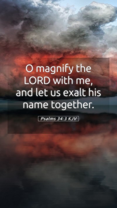 Picture 05 - Psalms 34:3 KJV Mobile Phone Wallpaper - O magnify the LORD with me, and let us exalt his - Mobile Bible Verse Wallpaper